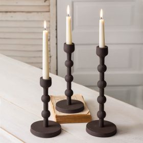 Rustic Set of Three Laurel Candle Holders - Handcrafted Metal Candle Holders for Home Decor