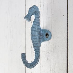 Seahorse Cast Iron Hooks - Set of 2 for Home Decor