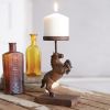 Rearing Horse Pillar Candle Holder - Equestrian Decor for Home or Office