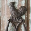 Rooster Door Knocker - Set of 2  Rustic Farmhouse Decor  Metal Rooster Door Knocker for Front Door  Weather Resistant  Easy Installation