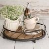 Rustic Round Wood Plank Serving Tray - Perfect for Entertaining and Serving