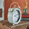 Retro Mint Twin Bell Tabletop Clock - Vintage Style Timepiece