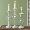 Set of Three Evelyn Taper Candle Holders - Elegant Home Decor Accessories for Dining Table or Mantel