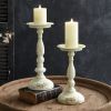 Set of Two Cressida Pillar Candle Holders - Elegant Home Decor Accent Pieces