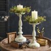 Set of Two Cressida Pillar Candle Holders - Elegant Home Decor Accent Pieces