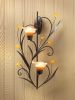 Amber Lilies Candle Wall Sconce - Elegant Home Decor Accent