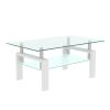 White Coffee Table, Clear Coffee Table, Modern Side Center Tables for Living Room, Living Room Furniture