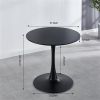 31.5"Black Tulip Table Mid-century Dining Table for 2-4 people With Round Mdf Table Top, Pedestal Dining Table, End Table Leisure Coffee Table