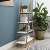 Solid bamboo wood oxford 'A'frame ladder display bookshelf