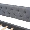 Upholstered Twin Size daybed with Two Drawers, Wood Slat Support, Gray