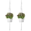 2Pcs Plant Hanger Flowerpot Net Bag 40in Cotton Rope Plant Hangers 4Legs Plant Hanger