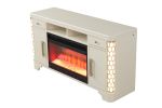 Jasmine TV Stand With Electric Fireplace in Beige