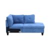 Blue Linen 3-Piece Living Room Sofa Set B