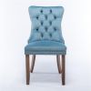 Collection Modern, High-end Tufted Solid Wood Contemporary Velvet Upholstered Dining Chair with Wood Legs Nailhead Trim 2-Pcs Set,Light Blue, SW2001LB