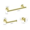 3-piece stainless steel bathroom towel rack set wall-mounted-gold