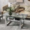 W 39.4" X D 19.7 " X H 17.7" Transparent tempered glass coffee table, coffee table