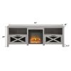 Industrial Farmhouse Metal Mesh Drop-Down X-Door 70" Fireplace TV Stand for 80" TVs - Stone Grey